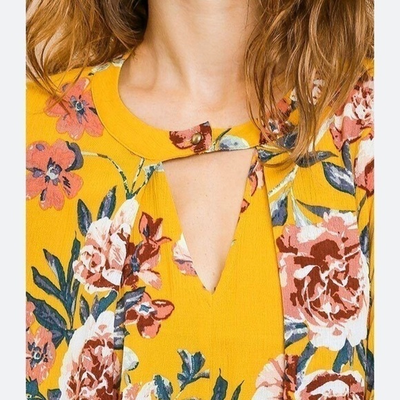 UMGEE marigold floral boho trapeze dress nwt size medium - Picture 2 of 9